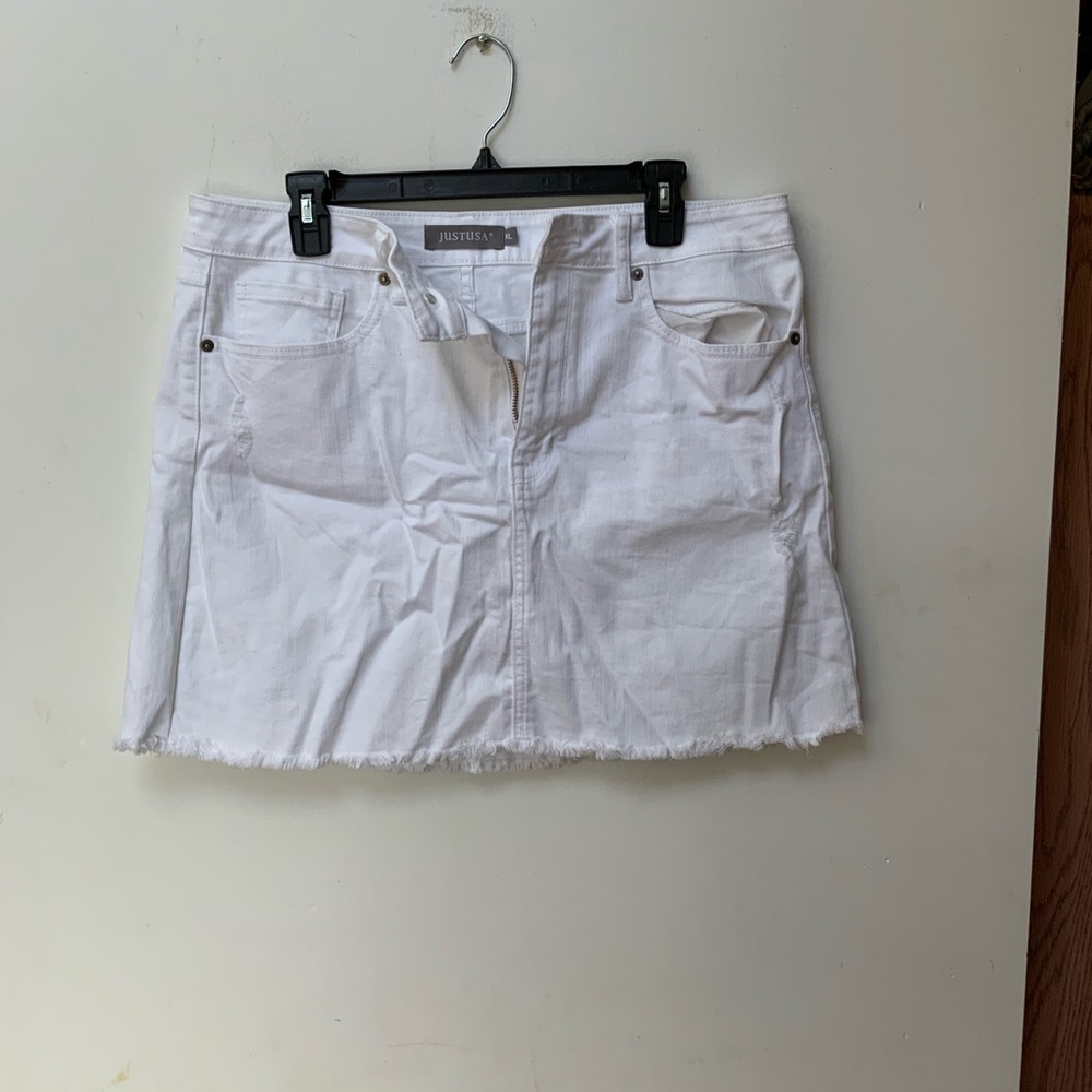 Just USA White Denim Skirt